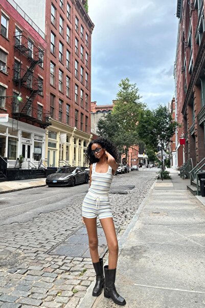 Bershka Çok çizgili askılı top