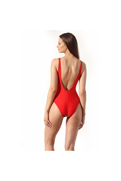 Piera One-piece swimsuit D1282 red printed D-000M