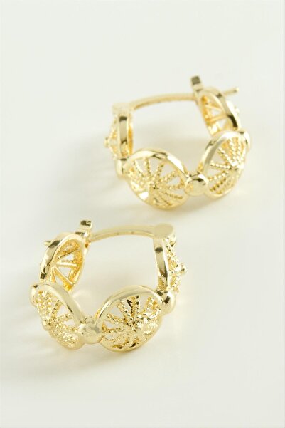 ZERO LAND Sptrns Star Interlocking (00414) Hoop Earrings-Yellow