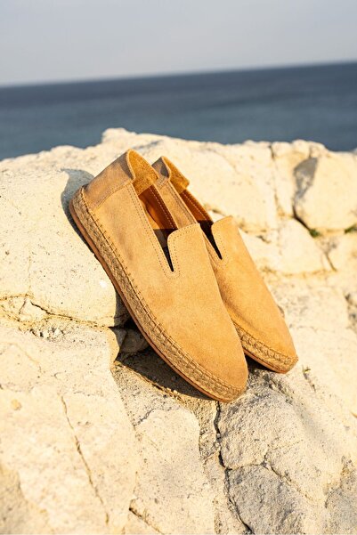 by selvi Lukka Shoes Robert Beige Genuine Leather Handmade Men's Espadrille