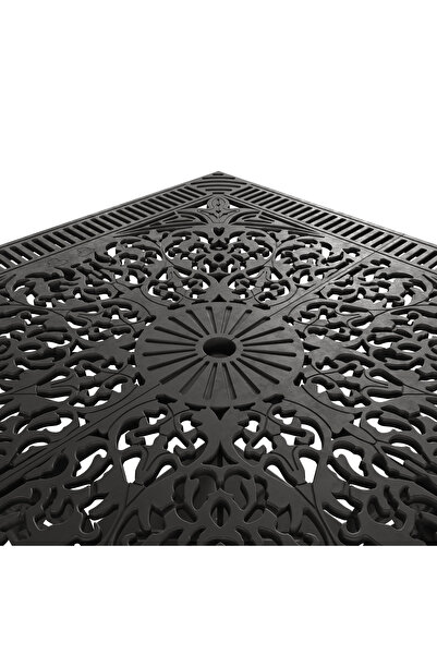 HubRom Set Mobilier Gradina HubRom, 1xMasa Patrata(75x75x72), 3xScaun ISTANBUL(43x42x50x91) Negru