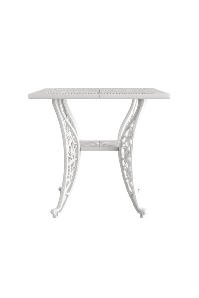 HubRom HubRom Garden Furniture Set, 1xSquare Table (75x75x72), 4xCUNDA Chair (43x42x50x91) White