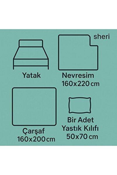 Sheri Home Tekstil Lastikli Çarşaflı Tek Kişilik Nevresim Takımı KIRÇİÇEKMODEL8892