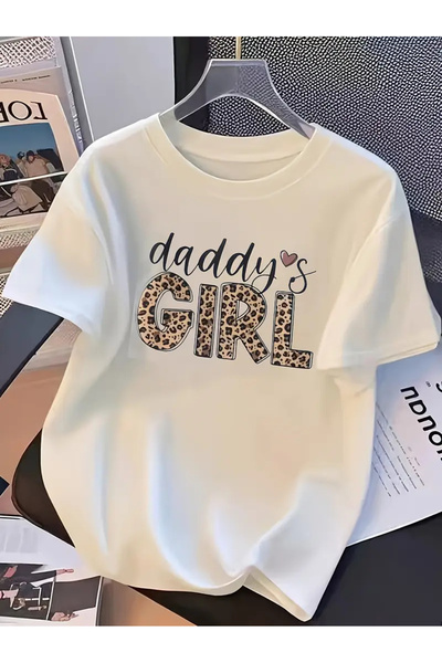 haha تي شيرت مطبوع عليه Daddy's Girl للفتيات