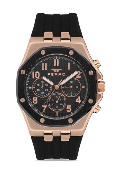 FERRO Black Silicone Cord Men's Wrist Watch Fm11307D-R