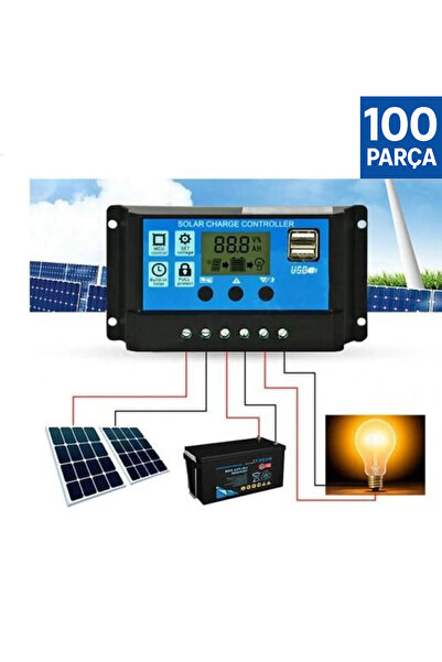 MRS SOLAR 100'LÜ PAKET Güneş Paneli Akü Şarj Kontrol Cihazı 10 Amper-12v 24v