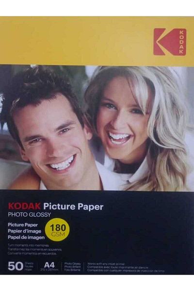 Kodak Photo Glossy Picture Paper, A4 ( 210 x 297mm ), 180GSM, 50 Sheets