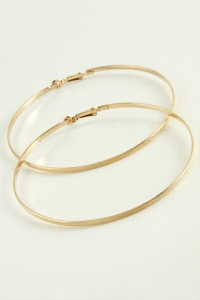 CT STONES Dotted Metal Hoop Earrings 9-10 cm