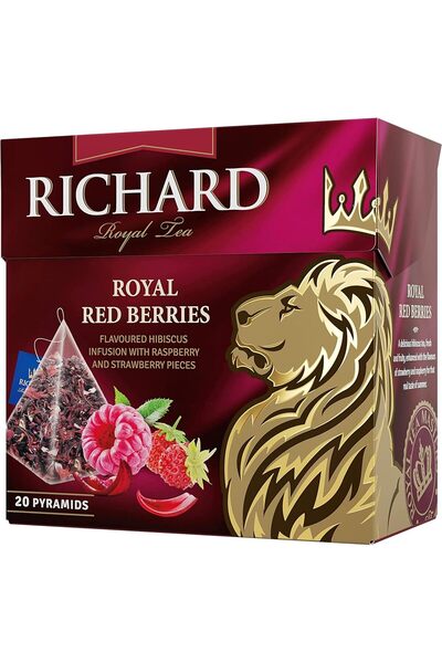 Richard شاي التوت الأحمر الملكي، شاي الفواكه والأعشاب في هرميات، 20 كيسًا، 7 غرام