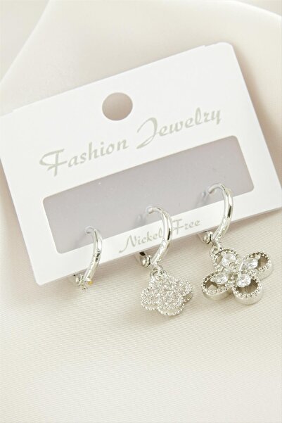 feryal 3 قطع من أقراط الزركون الحجرية