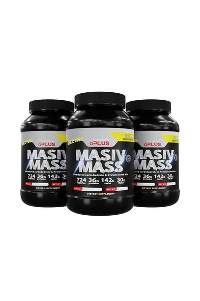 Natural Plus Masiv Mass 2kg, aroma capsuni-Mass Gainer