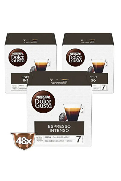 dolce gusto كبسولات نسكافيه دولتشي غوستو إسبريسو إنتنسو - 3 عبوات (16 كبسولة لكل عبوة) - قهوة جريئة وحارة