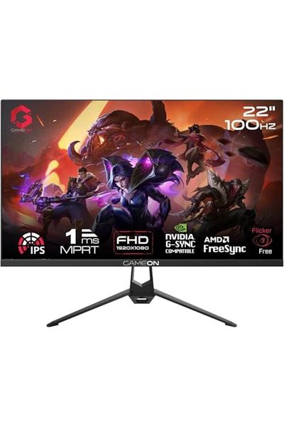 GAMEONE Gaming Monitor IPS 22 Inch FHD 1920×1080, 100Hz, 1ms MPRT, LED Screen, HDMI 2.1, Built-In Speakers,