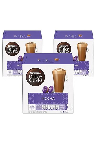 dolce gusto Nescafé Dolce Gusto Mocha Coffee Pods – 3 Packs (8 Capsules Each) – Rich Cocoa & Arabica Blend