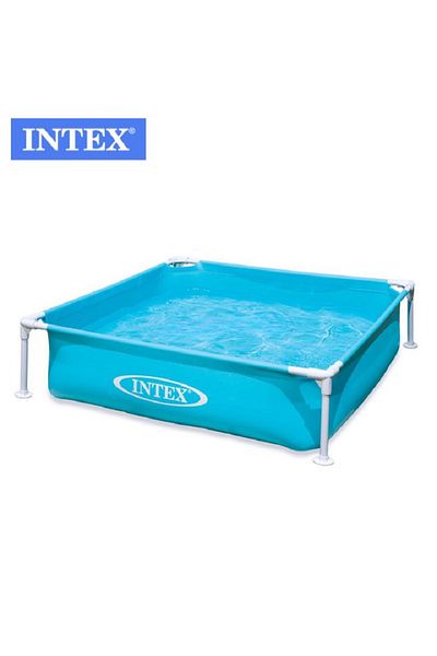 Intex حوض سباحة خارجي للأطفال بإطار 1.22 متر × 1.22 متر × 30.5 سم - حوض سباحة مستطيل الشكل للعب