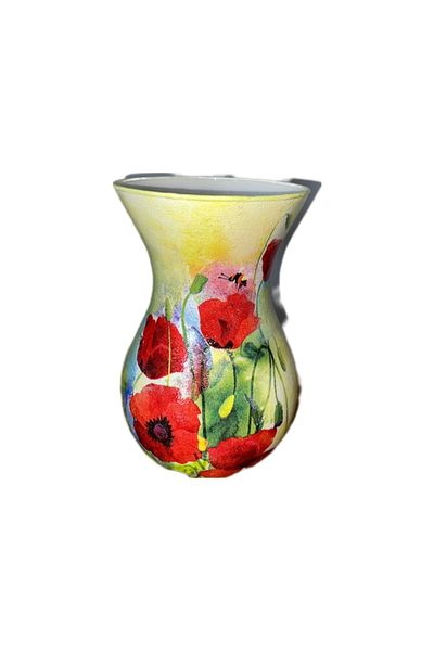 OEM Hand-Painted Ceramic Decorative Vase - Poppy Field
