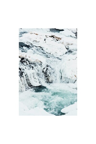 OEM Tablou pe pânză, „Cascada înghețată de iarnă”, peisaj, 100 x 150 cm