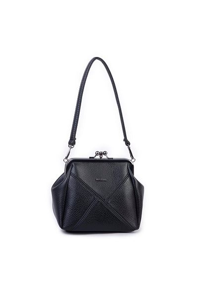 Nas Bag Geantă de umăr și crossbody pentru femei Mini Vintage Scholarship Clip-on Black Lopez (20x17 cm)