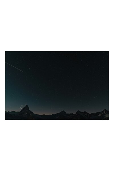 OEM Pictură pe pânză „Cer înstelat și orizont montan”, 100 x 70cm