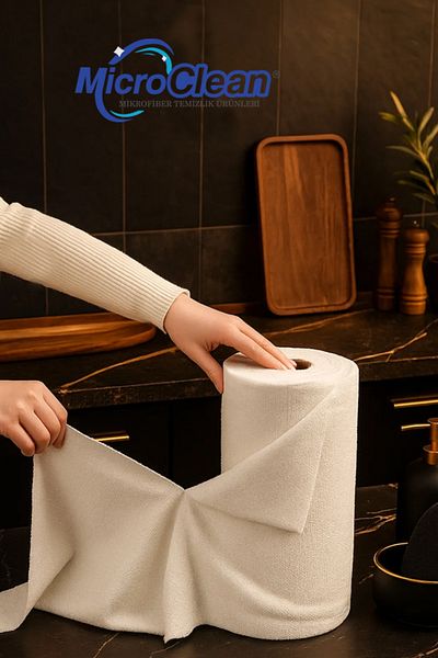 Micro Clean (25 Pcs) White Color Microfiber General Cleaning Cloth Stain-Proof No Odor 25*25cm Use Shred