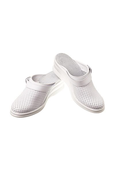 Tellus Medical leather clogs “Tellus” 50-08/01, White - 36