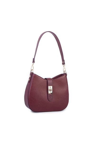 Nas Bag Geantă de umăr și crossbody ovală pentru femei Claret Red Victoria
