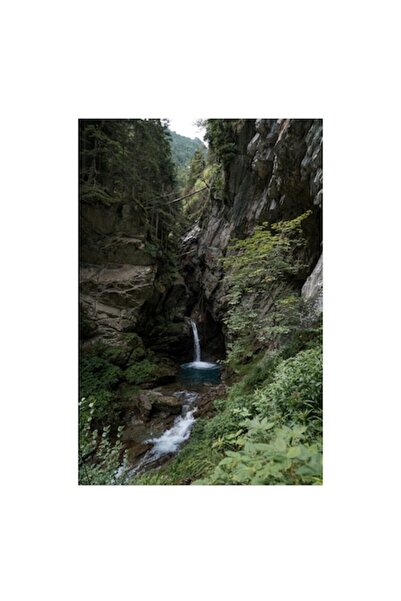 OEM Tablou Canvas, "Cascada ascunsa in inima padurii", 50 x 50cm