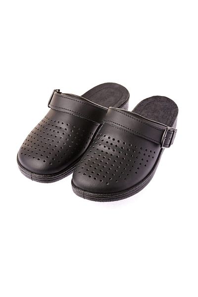 Tellus Leather medical clogs “Tellus” 04-04, Black - 41