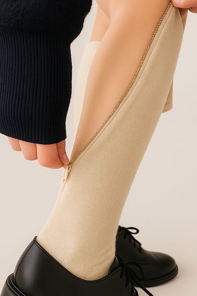 BENİSA ÇORAP Women's Zippered Knee High Socks