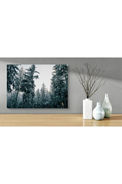 OEM Tablou Canvas, "Padurea inghetata la apusul soarelui", 70 x 50cm