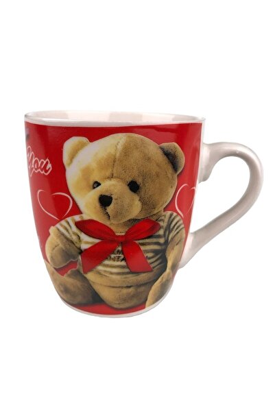 OEM Cana cu inimi, ursuleti, flori si text "I love you", ceramica, 150 ml, 7X8 cm, M3