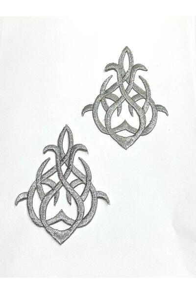 karantuhafiye Gümüş Simli Ütüyle Yapışan Nakış Aplikesi/ Sim Aplike 2 li set #10