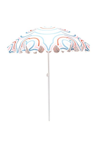 SERSIMO Ομπρέλα θαλάσσης 160 cm με μεταλλική κατασκευή, ρυθμιζόμενη κλίση, κά...