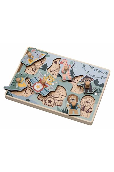 Free2Play Ξύλινο μουσικό παζλ, Free2Play, Με ζώα της ζούγκλας, Με ήχους, Με λαβή