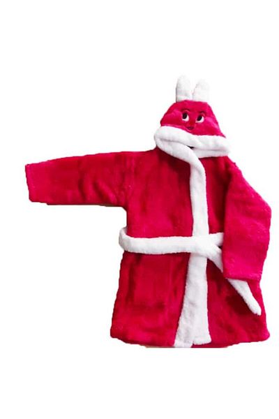 zzz sleep good sleeping !!! Children's bathrobe, bunny pattern, warm material, COCOLINO style, red color