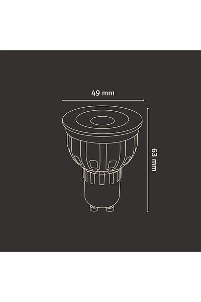 Floren LED Aluminum Spotlight Bulb GU10- 6W Diffusion Angle: 25° - +90 CRI from 2700 to 5700 K