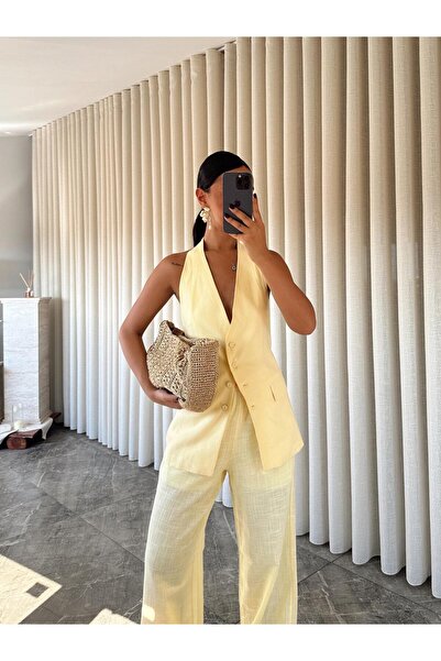 mydukkan.co Back Low-Cut Linen Vest