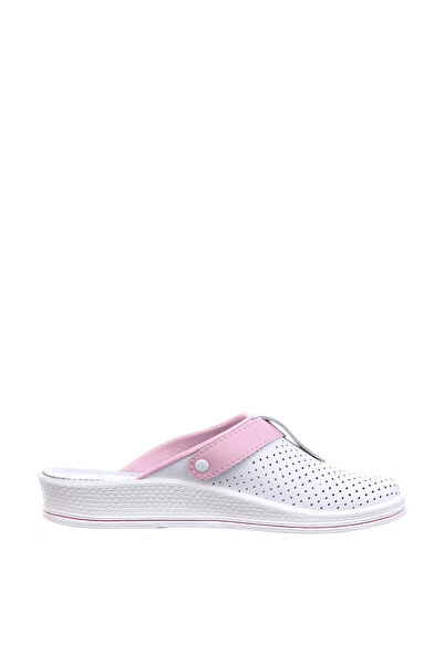 Tellus Leather medical clogs “Tellus” 74-08/04/01, White-Pink