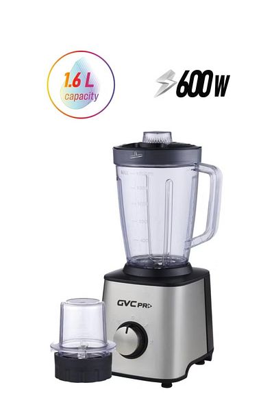 GVC PRO Blender With Steel Grinder 2*1 1600 ml 600 W Silver