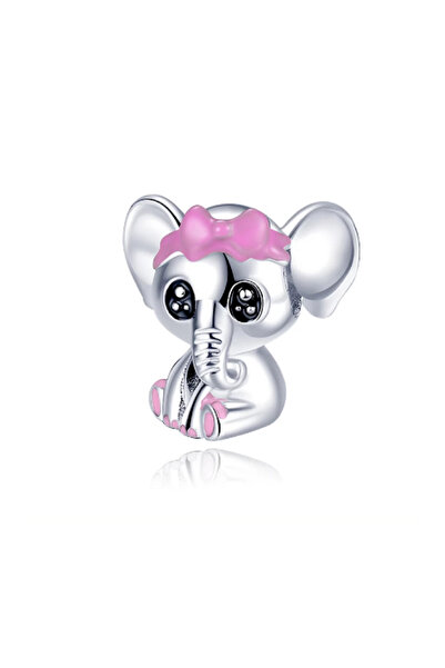 Fubena Fluffy Elephant Silver Charm