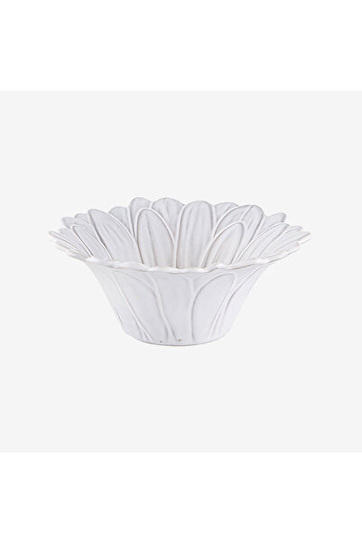 Bordallo Pinheiro Maria Flor Beyaz Seramik Servis Kasesi 15,5 Cm