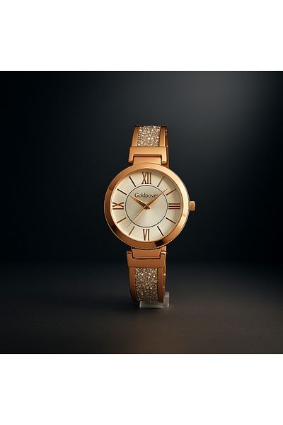 Goldpower Luxury Stone Detailed Metal Women's Wristwatch