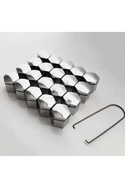 OTO SÜSLEN İSTANBUL Tüm Araçlara Uyumlu Bijon Kapağı 19mm Krom Renk 20 Adet