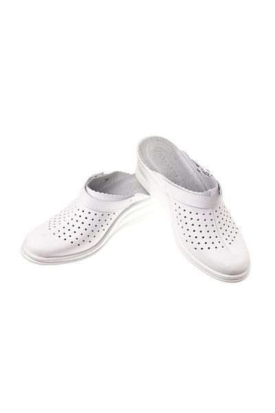 Tellus Medical leather clogs “Tellus” 50-08/02, White - 37