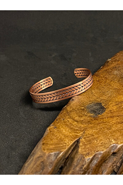 Rupen Kraft سوار نحاسي منقوش على شكل ورقة نحاسية نقية 100%، سوار نحاسي مصنوع ...