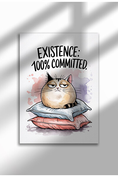 21mxm Poster pe pânză cu pisică amuzantă, pictură digitală, pisică neagră dră...