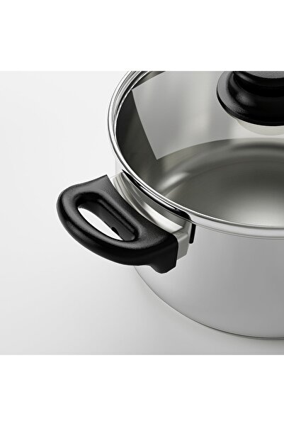 IKEA ANNONS Pot with Lid, Glass/Stainless Steel, 2.8L