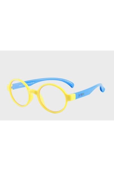 Atom Kids Full Rim Round Sunglasses Yellow/Blue K-AB201-1