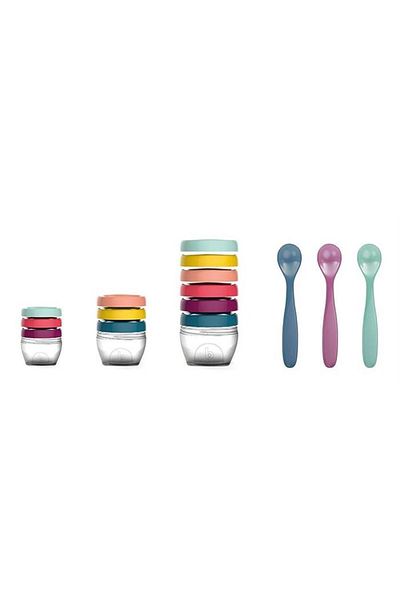 Babymoov –Set multiplu pentru diversificare: 3 seturi de recipiente + un set de linguri
