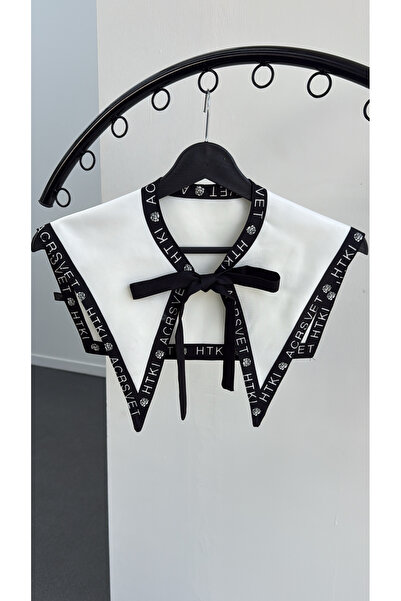 Narferita Acrsvety Siyah Yazılı Yaka Fular